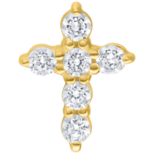 Push Fit Crystal Cross Aufsatz for Bioplast - Golden Metal