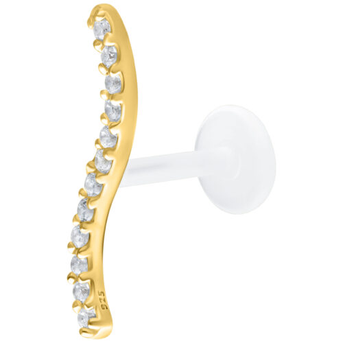 Long Crystal Line Push Fit Labret