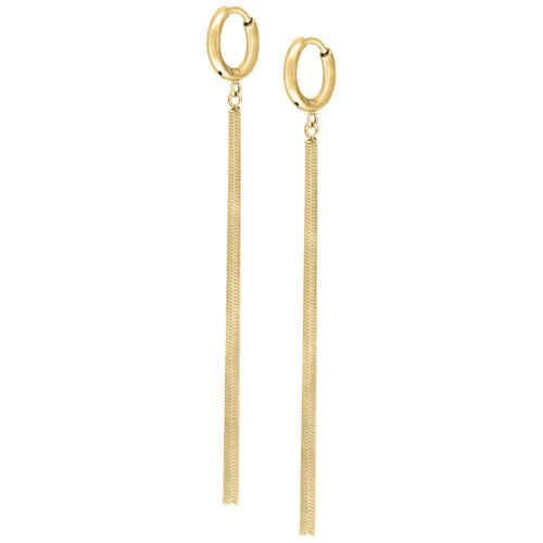 Little Snake Chain Hoops (pair) - Golden Metal