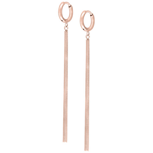 Little Snake Chain Hoops (pair) - Rosegold