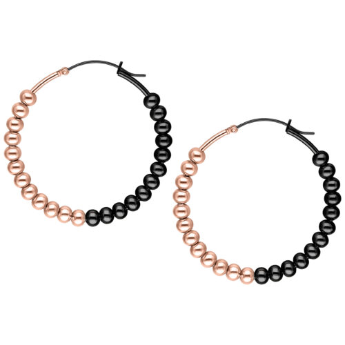 Bubble Hoops - Roségold/Schwarz