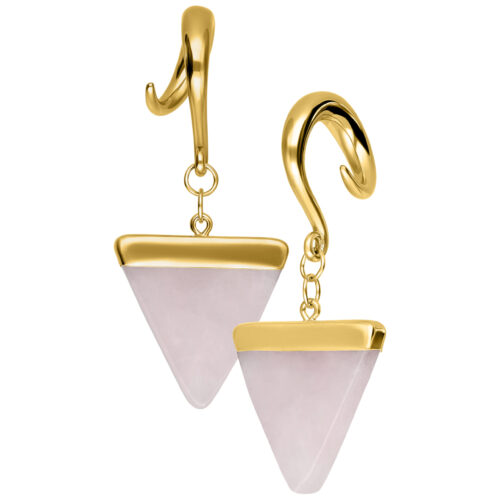 Rose Triangle Ear Weights - Golden Metal