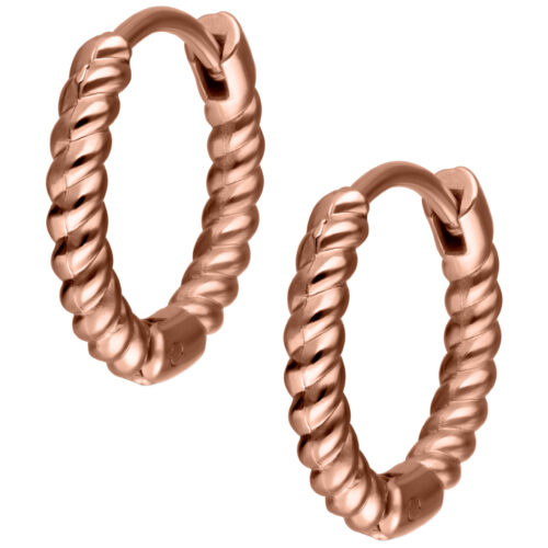 Twisted Little Hoops Pairs 10 mm - Rosegold