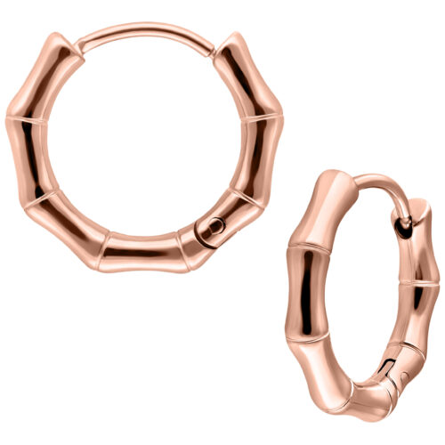 Little Basic Bamboo Hoops Pairs 10 mm - Rosegold