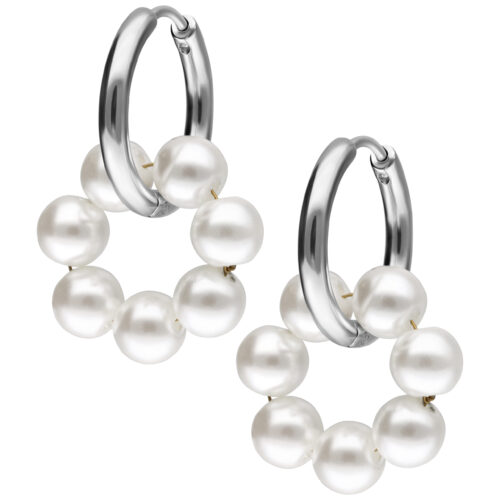 Little Pearl Circle Hoops