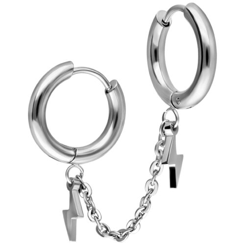 Double Huggie Connected Flash Hoops