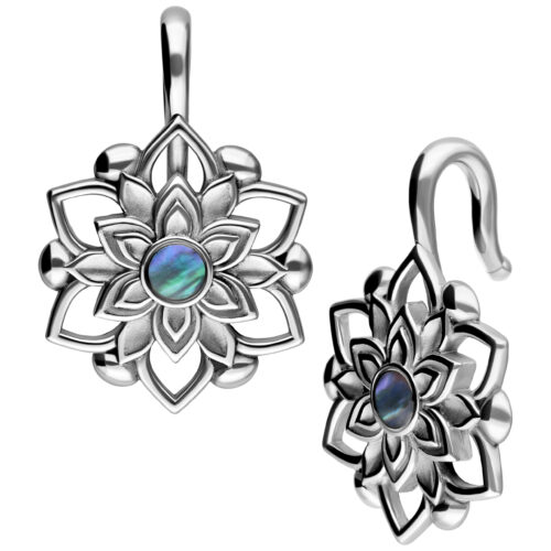 Silver Flower Earweights