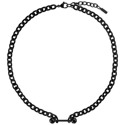 Barbell Necklace - Black Metal