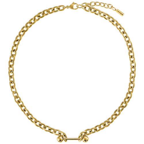 Barbell Necklace - Golden Metal