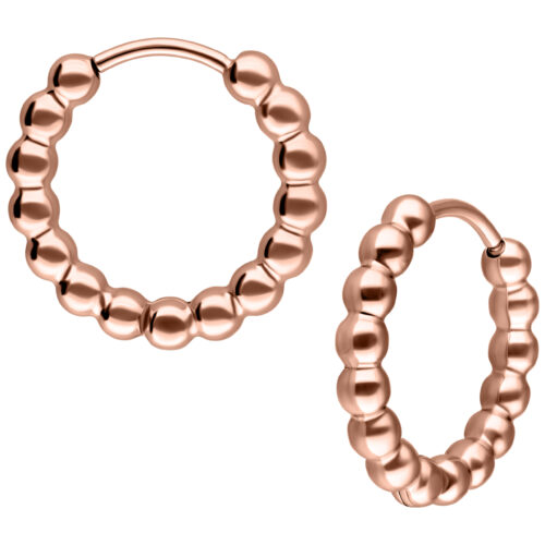 Little Basic Bubble Hoops Pairs 10 mm - Rosegold