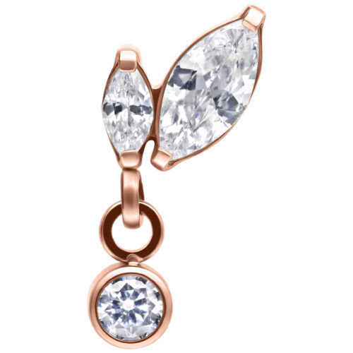 Push Fit Double Marquise with Drop Attachment - Rosegold