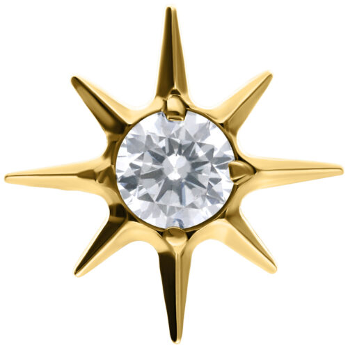 Push Fit Crystal Star Attachment - Golden Metal