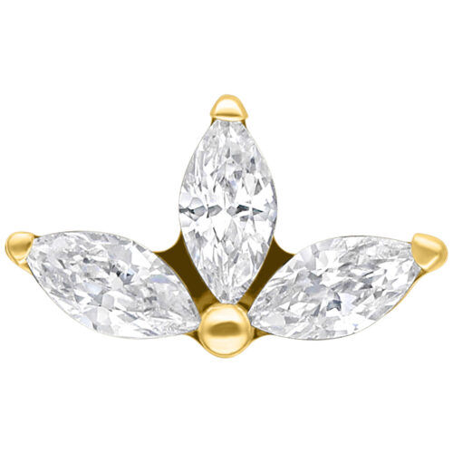 Push Fit Crystal Lotus Attachment - Golden Metal