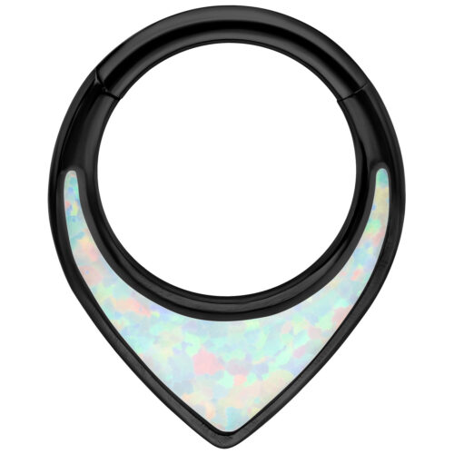 Chunky Opal Septum Clicker - Black Metal