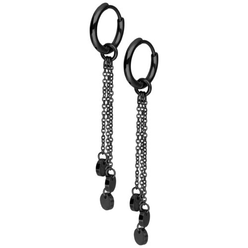 Little Plate Hoops (pair) - Black Metal