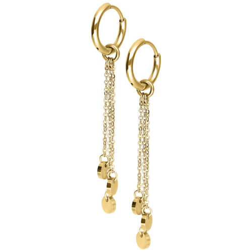 Little Plate Hoops (pair) - Golden Metal
