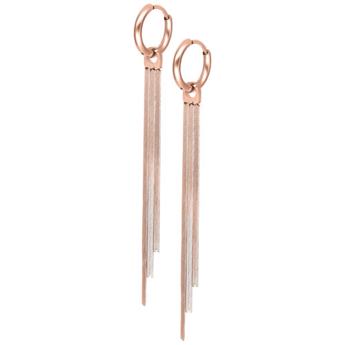 Little Snakechain Hoops (pair) - Rosegold