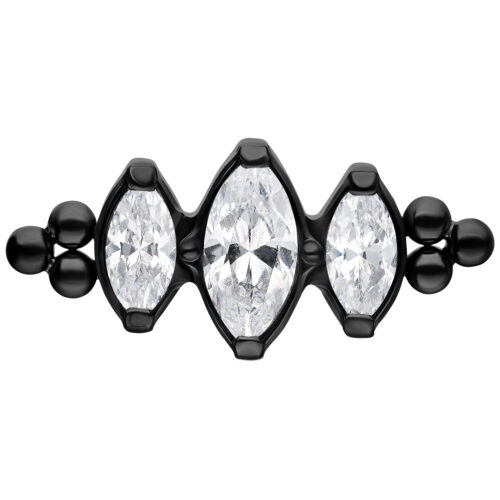 Push Fit Crystal Drop with Bubble Attachment - Black Metal