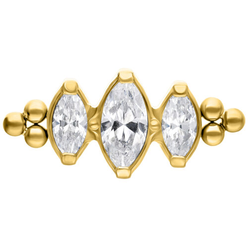 Push Fit Crystal Drop with Bubble Attachment - Golden Metal