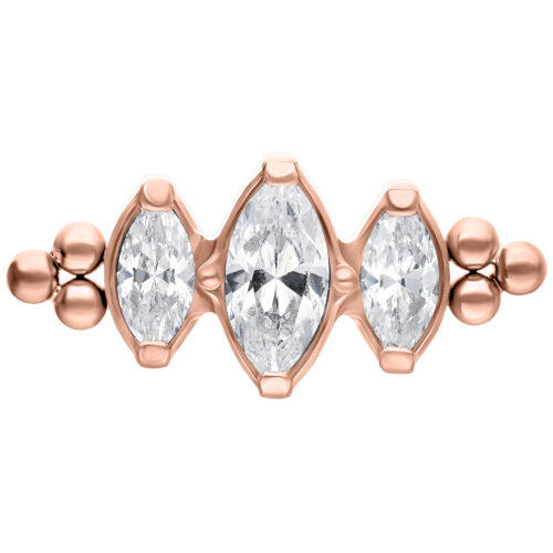 Push Fit Crystal Drop with Bubble Attachment - Rosegold