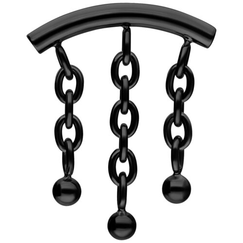 Chain with Bubble Hidden Helix Push Fit Attachment - Black Metal