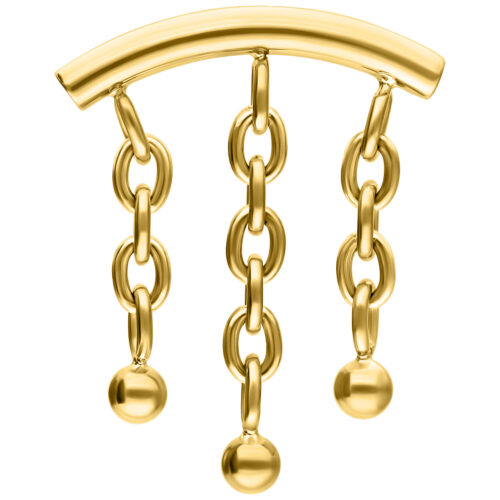 Chain with Bubble Hidden Helix Push Fit Attachment - Golden Metal