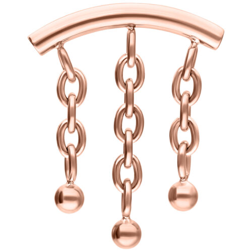 Chain with Bubble Hidden Helix Push Fit Attachment - Rosegold