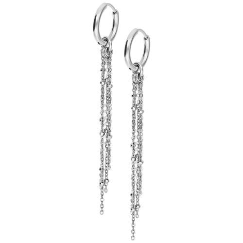 Little Satellite Chain Hoops (pair)