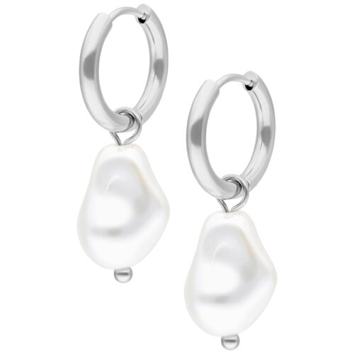 Baroque Pearl Hoops