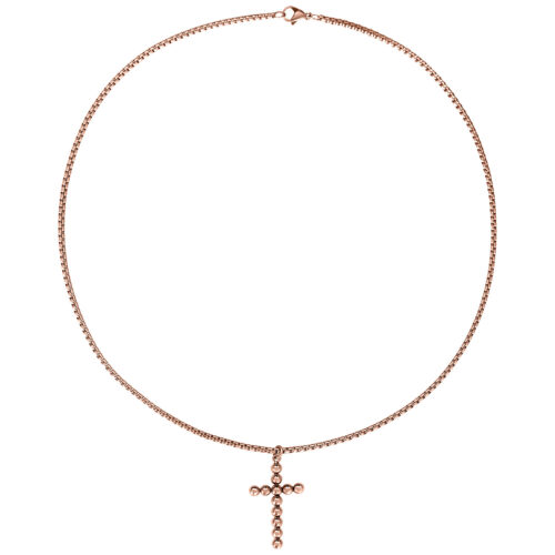 Bubble Cross Necklace - Rosegold