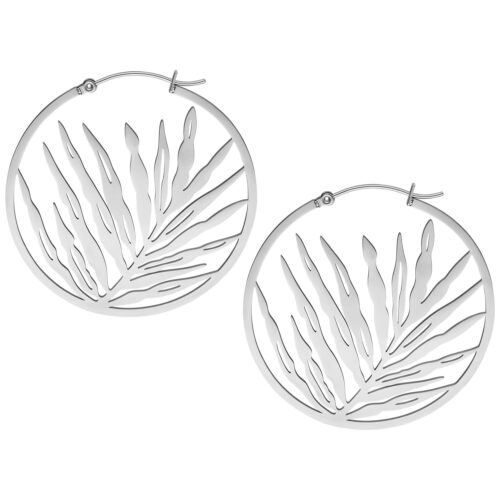 Noble Leaf Hoops Pair