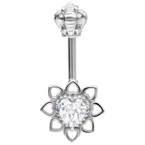 Vertical Helix Crystal Flower Barbell