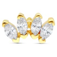 Four Crystal Fan Attachment 14k Four Crystal Fan Attachment 14k