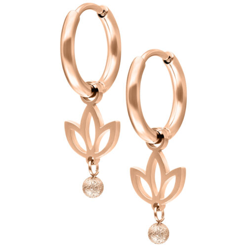 Mini Lotus Hoops Pair - Rosegold