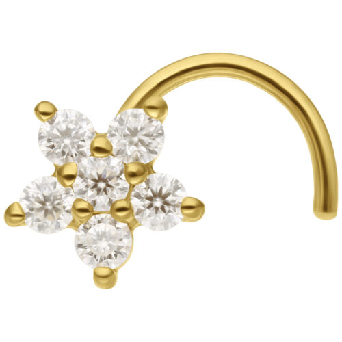 18K Moissanit Flower Nosestud