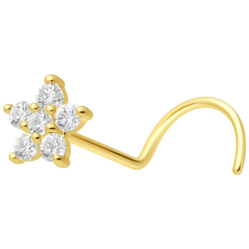 18K Moissanit Flower Nosestud