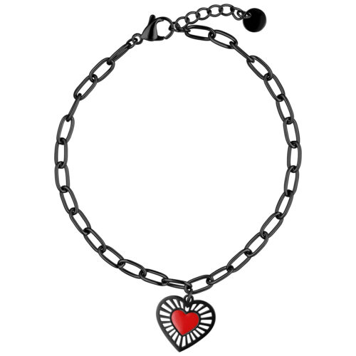 Sacred Heart Bracelet - Black Metal
