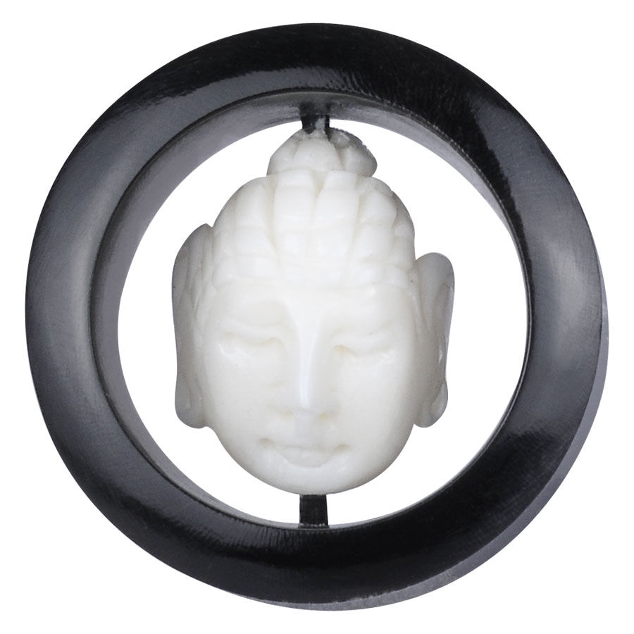 Buddha Buffalo Horn & Bone Inlay Plug Buddha Buffalo Horn & Bone Inlay Plug
