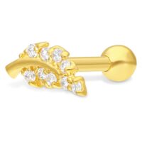 18k Earbarbell Leaf 18k Earbarbell Leaf