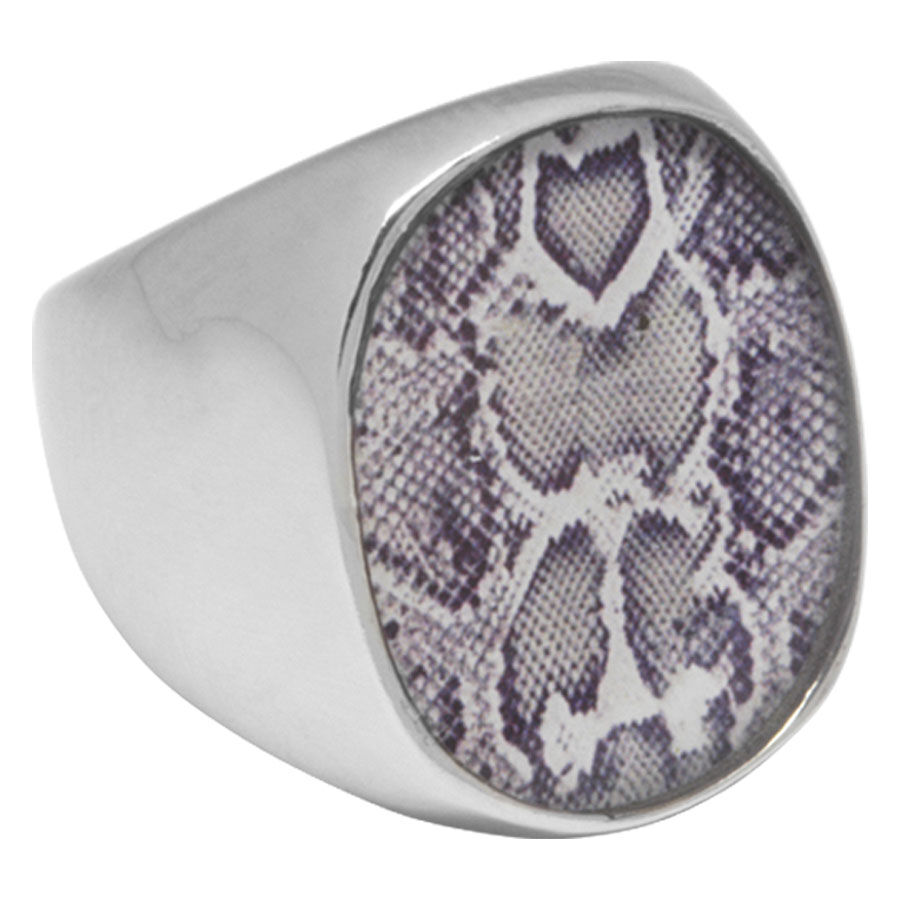 Ikon Ring Oval Steel "Snake"
