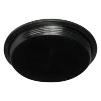 X-Change Abalone Plug mit Innengewinde Runder, schwarzer Plug aus Chirurgenstahl mit Innengewinde auf weißem Hintergrund