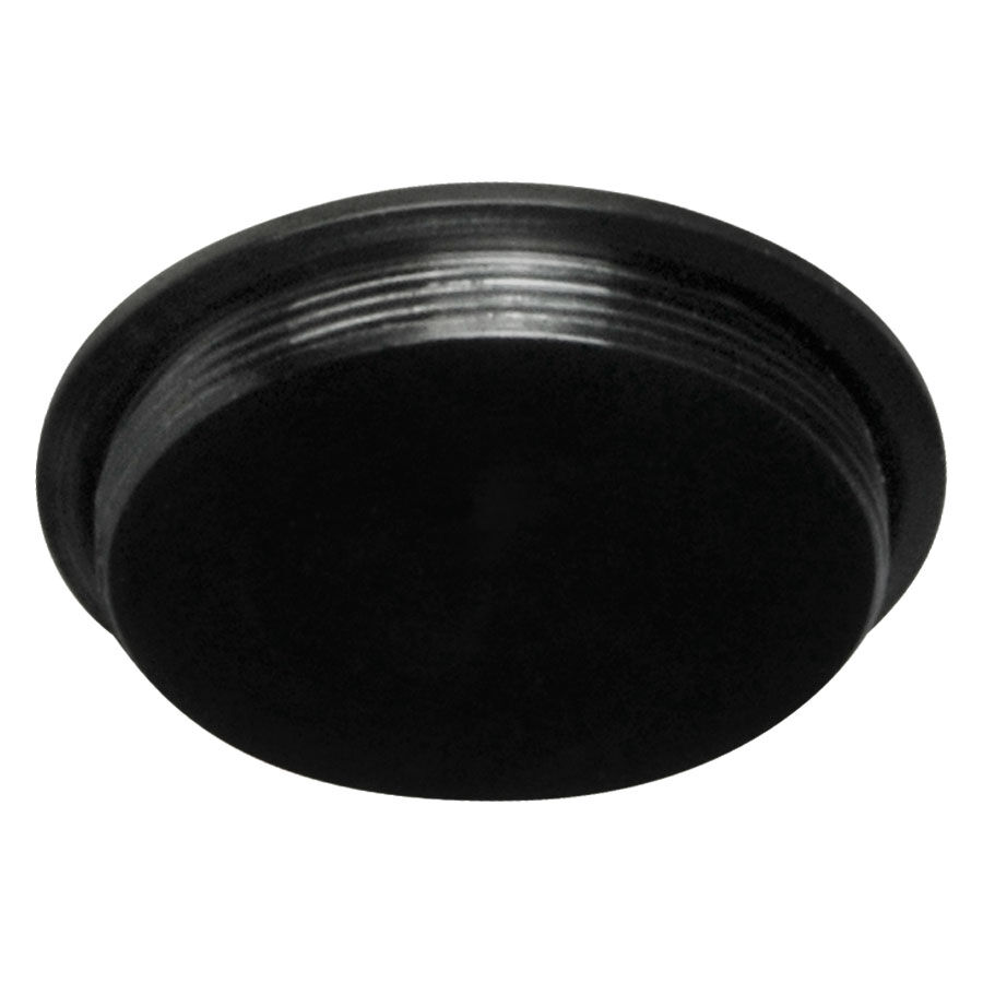 X-Change Abalone Plug mit Innengewinde Runder, schwarzer Plug aus Chirurgenstahl mit Innengewinde auf weißem Hintergrund