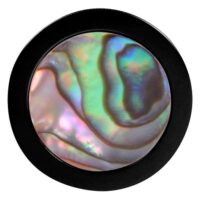 X-Change Abalone Piercing mit Abalone-Einsatz Rundes Piercing mit schimmerndem Abalone-Einsatz und schwarzem Rand