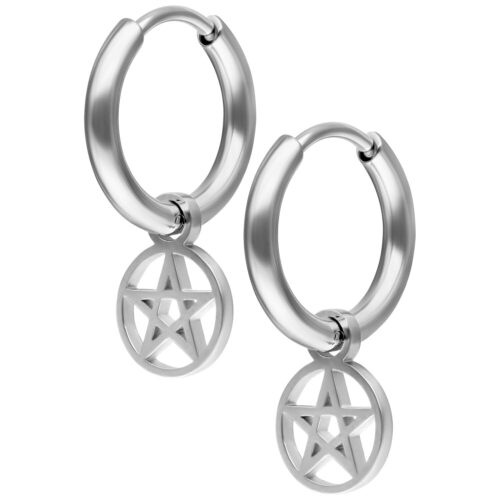 Mini Pentagram Hoops Pair