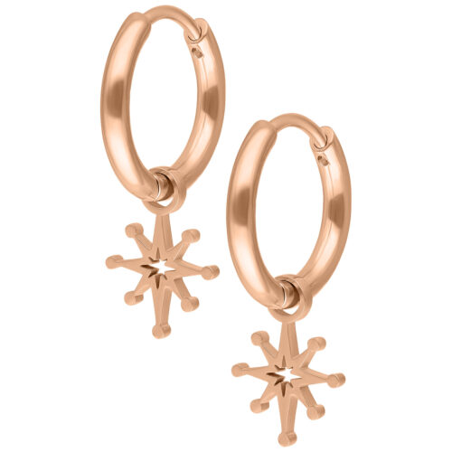 Mini Polar Star Hoops Pair - Rosegold