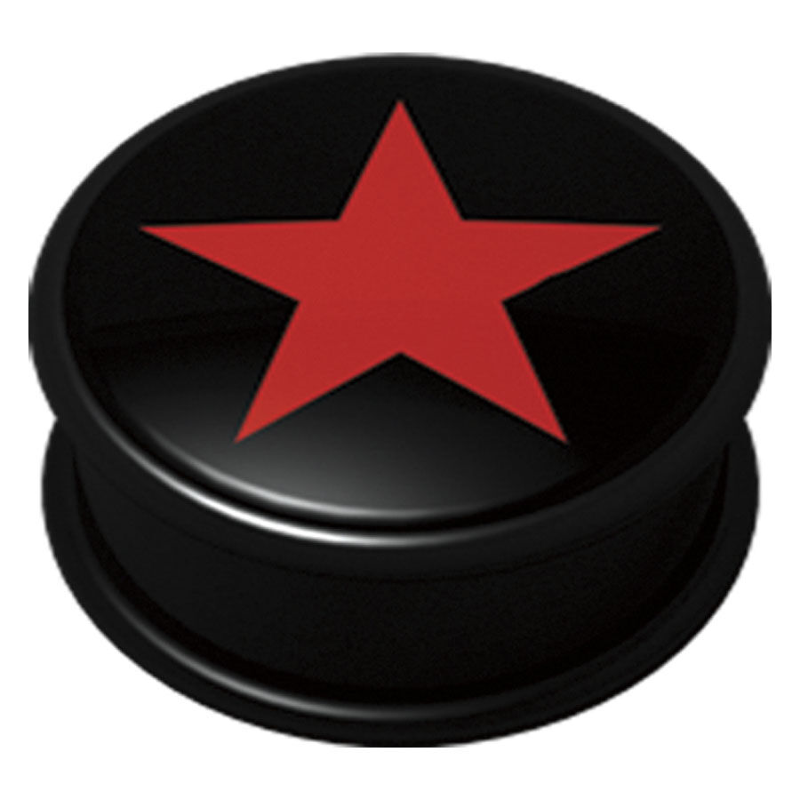PMMA Mega Ikon Earplug 16 Red Star On Black PMMA Mega Ikon Earplug 16 Red Star On Black