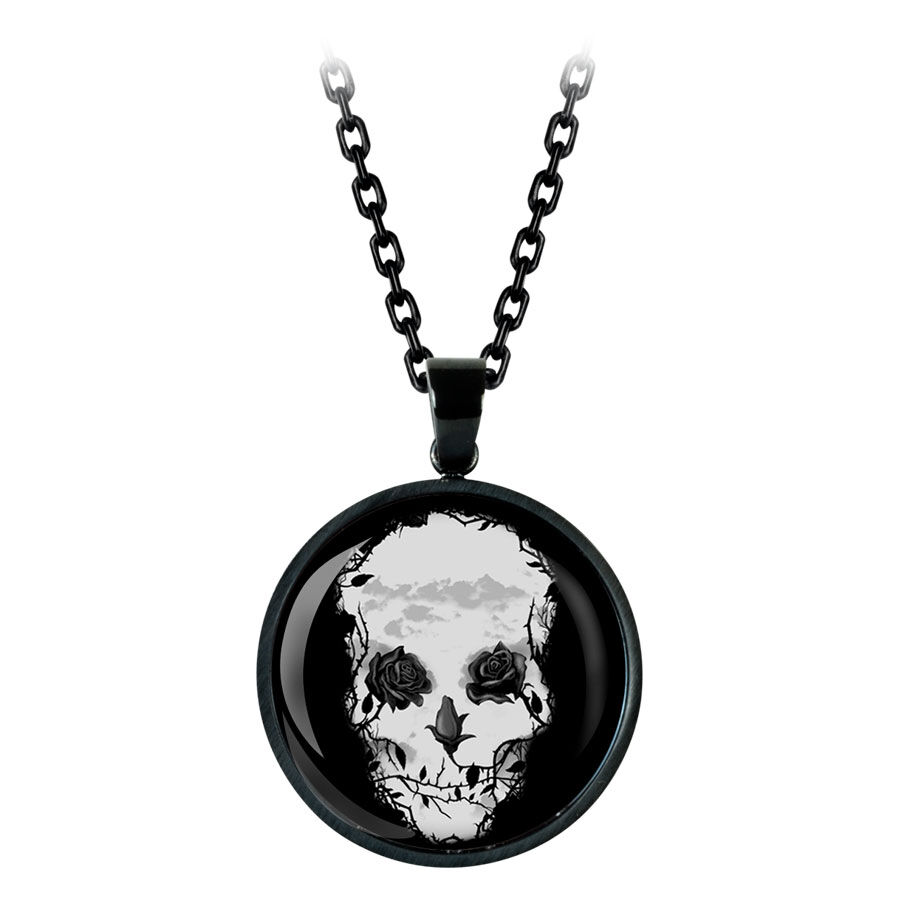 Mysterium Roses Skull Necklace