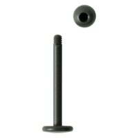 Graphitfarbenes Titan Labret mit Außengewinde auf weißem Hintergrund