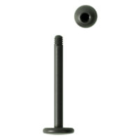 Graphitfarbenes Titan Labret mit Außengewinde auf weißem Hintergrund