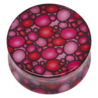 Roter Bubbles Plug aus PMMA, 10 mm, auf schlichtem Hintergrund